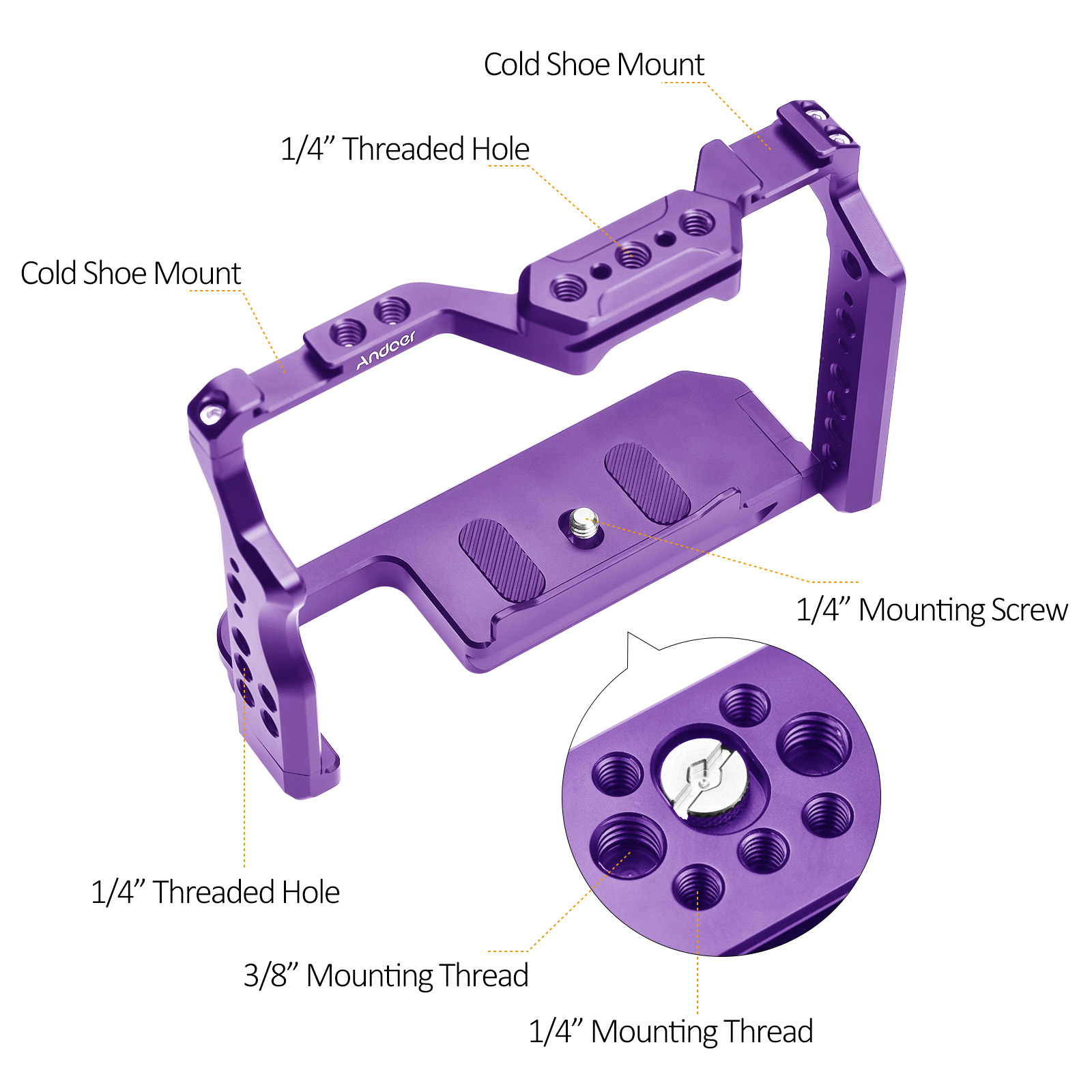 안도어 카메라 케이지 알루미늄 합금 비디오 케이지 듀얼 - Camera Cage Baseplate 리뷰 및 가격